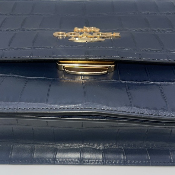 Coach Brynn Flap Crocodile Embossed and Smooth Leather Crossbody Bag NWT - Picture 4 of 11